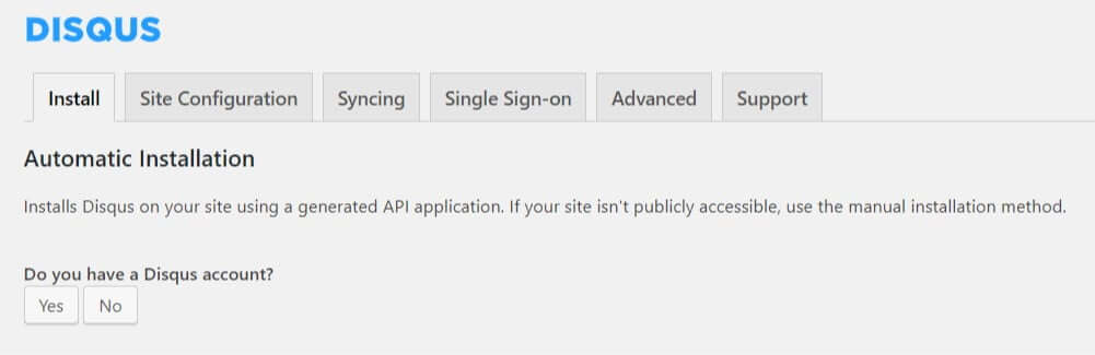 Disqus automatic installation