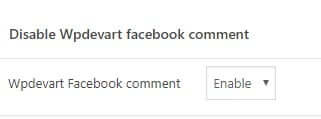 WPdevart Facebook comment toggle