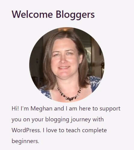 About me widget on WordPress sidebar