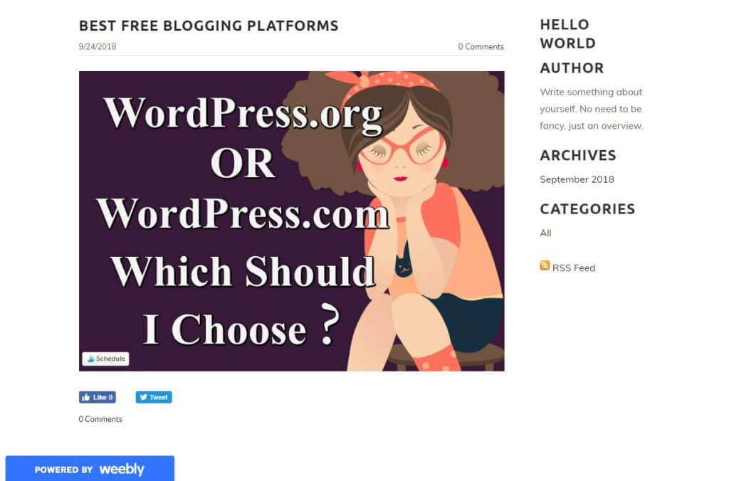 Best free blogging platforms - Weebly