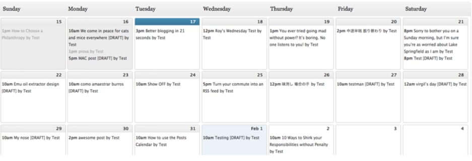 Editorial Calendar WordPress plugin