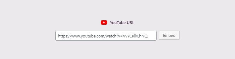 Embed youtube video into WordPress block