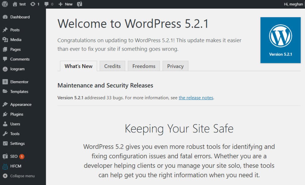 WordPress update complete