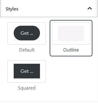 WordPress button block styles