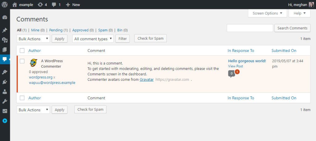 WordPress comments
