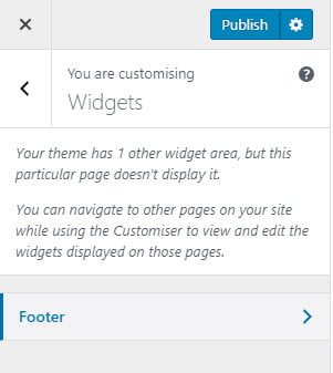 Editing widgets in the WordPress customiser