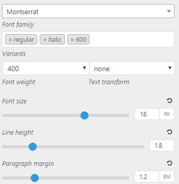 GeneratePress Google Font selection