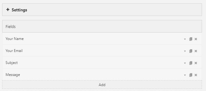 Site origin widget contact form fields