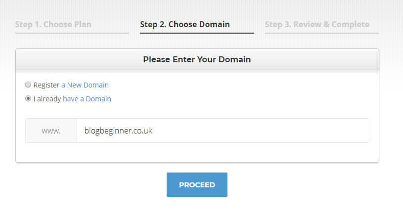 Siteground choose domain