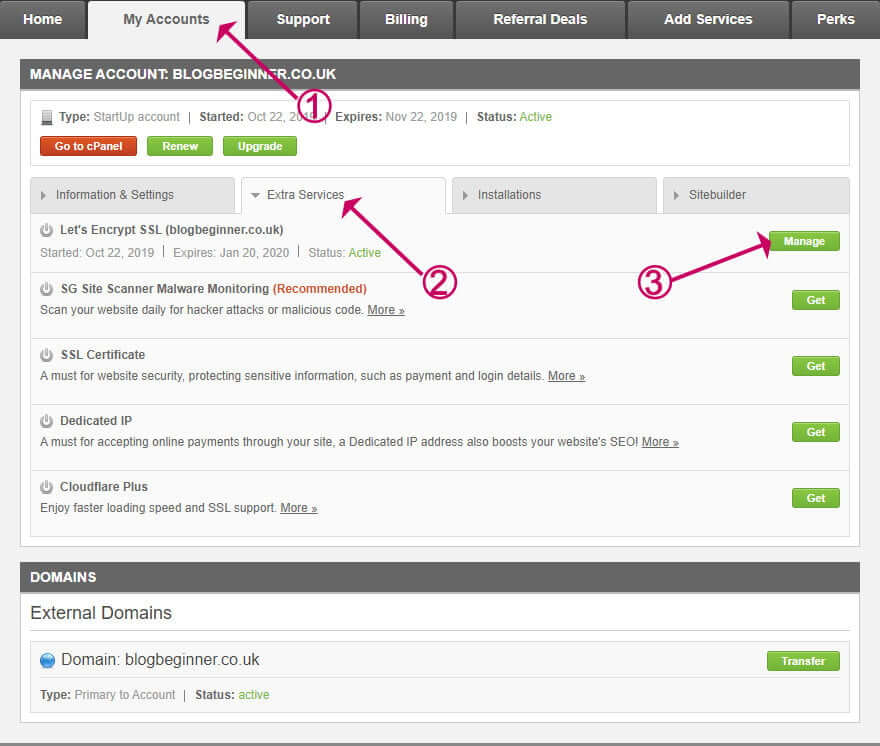 Siteground manage SSL