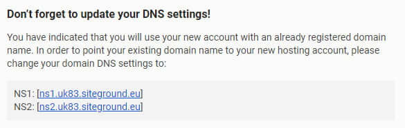 Siteground nameservers
