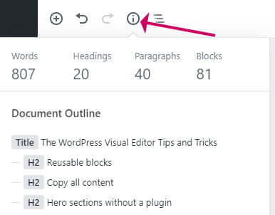 Block editor toolbar