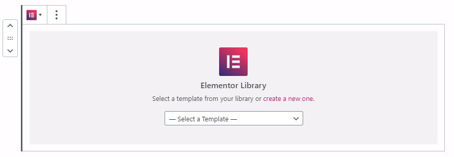 Elementor Library Gutenberg block