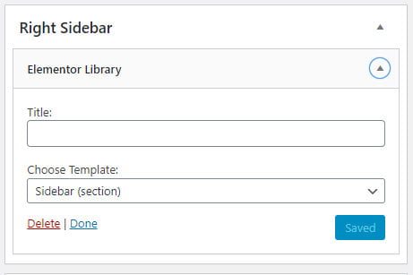 Elementor library widget