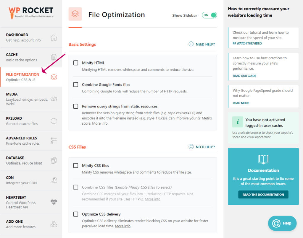 WP Rocket File Optimization