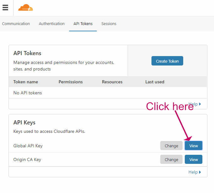 Get Cloudflare API key