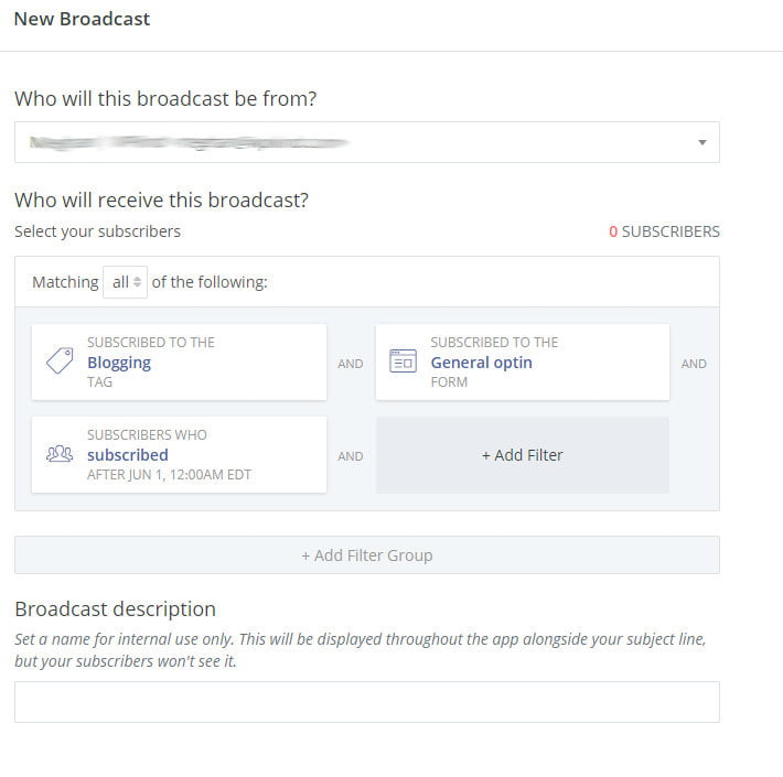 Set up ConvertKit broadcast email