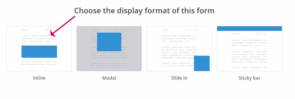 Choose the inline ConvertKit form