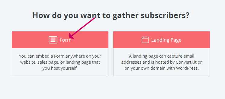 Choose the type of opt in form