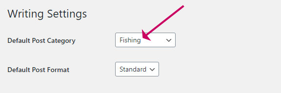 how to change the default category in wordpress