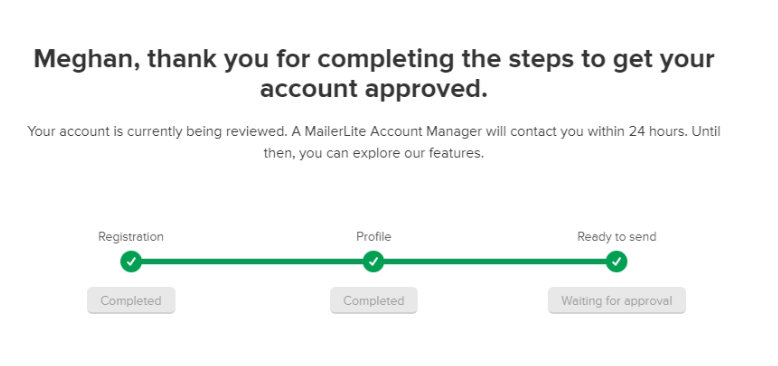 Mailerlite waiting for approval