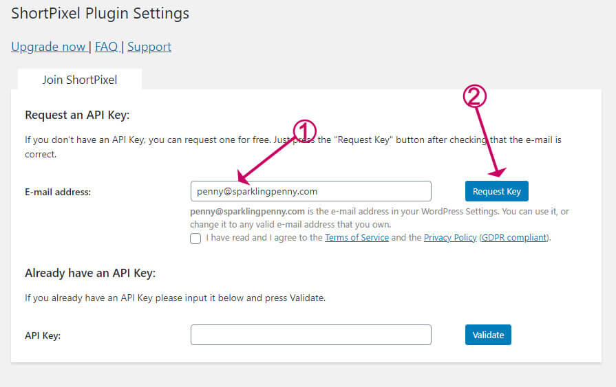 ShortPixel plugin settings