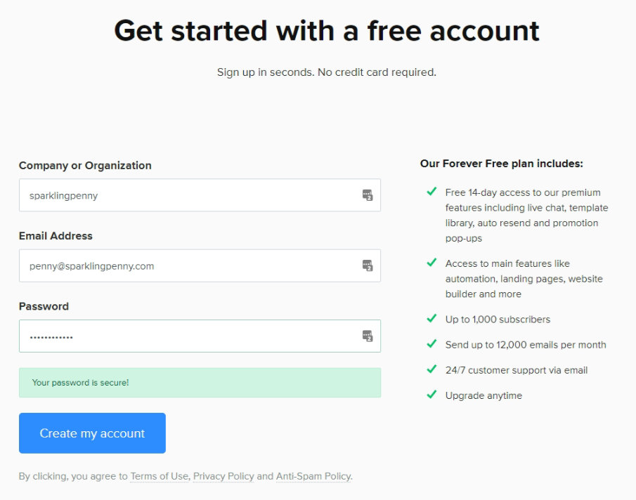 mailerlite get started with a free account