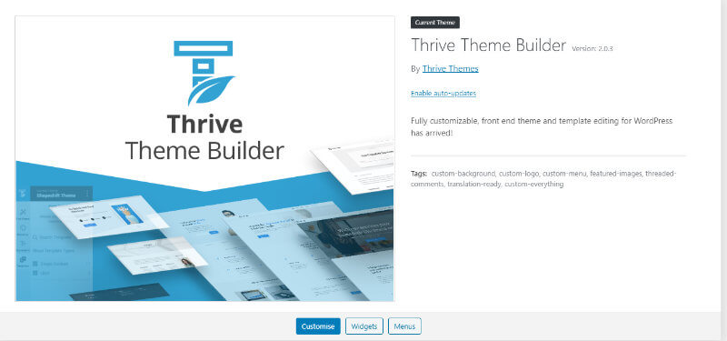 thrive theme builder wordpress theme